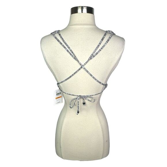 BECCA Sundance Split Halter Bikini Top - Gray - Size Small - Picture 6 of 8